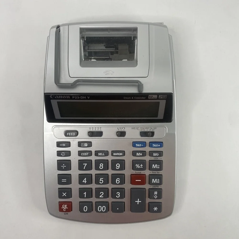 Canon Desktop Printing Calculator P23-DH V Clock&Calendar 12 Digits MINT/TESTED!